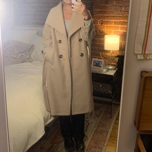 Chic Beige Double-Breasted Coat